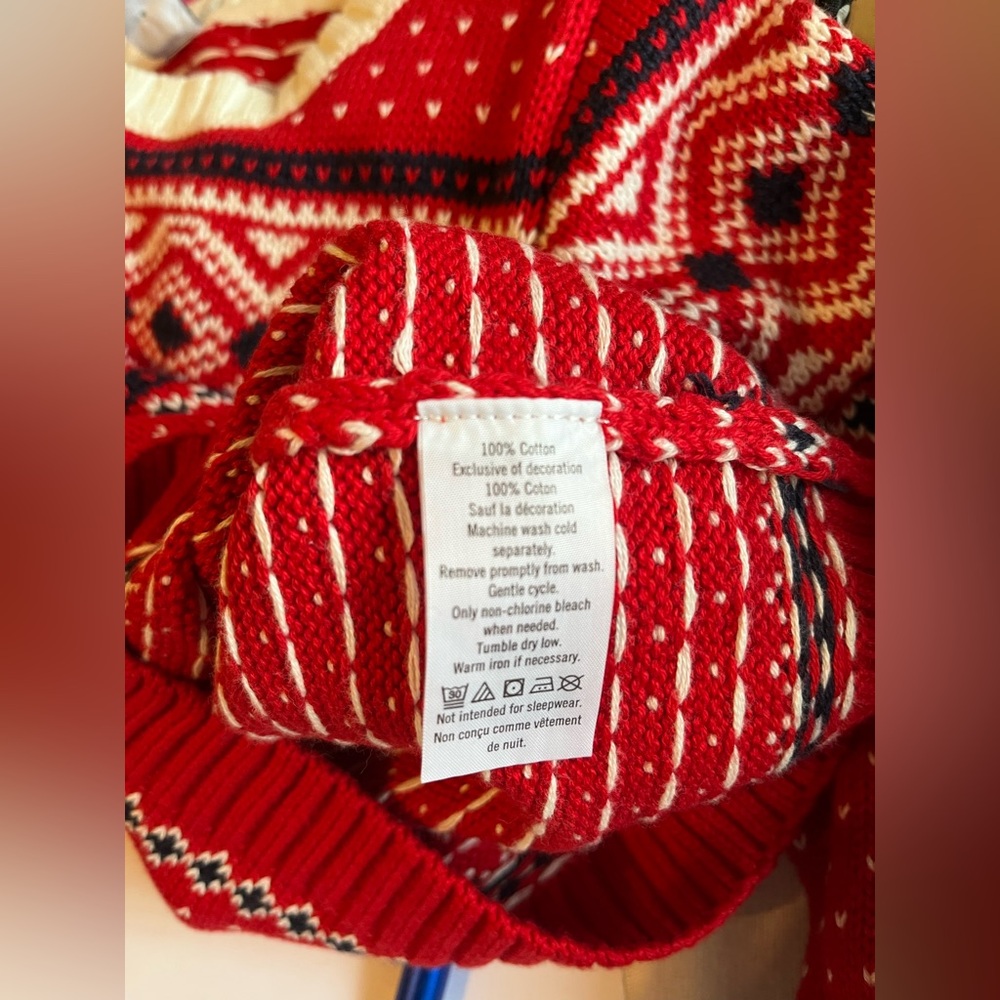 Janie & Jack Toddler 100% Cotton Fair Isle Holiday Knit Sweater 2T - Picture 11 of 11